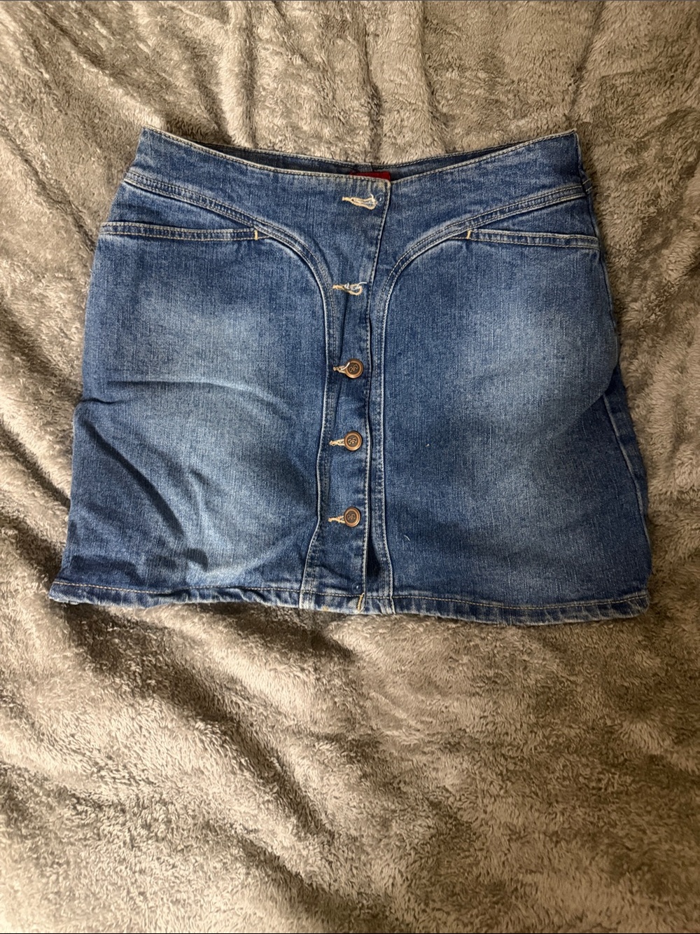 Women’s size 7 Denim Button-Front Mini Skirt - Blue